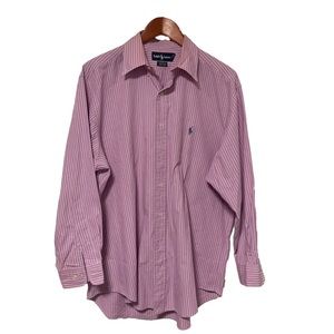 Ralph Lauren Yarmouth Button Down Dress Shirt Striped Mens 16-32/33